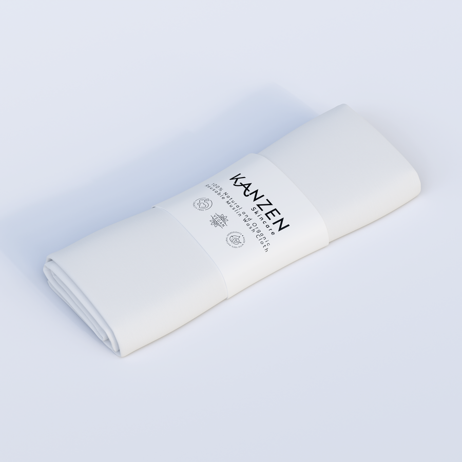 Kanzen Skincare: 3 Pack Of Organic, Natural and Reusable 100% Cotton Muslin Cloths